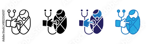 Pediatric Icon Multi Style Vector Illustration