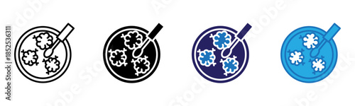 Petri Dish Icon Multi Style Vector Illustration