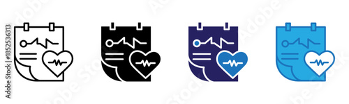 Medical Chart Icon Multi Style Vector Illustration