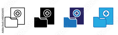 Medical Record Icon Multi Style Vector Illustration