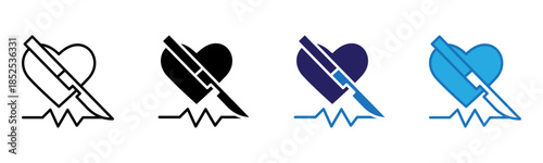 Cardiothoracic Icon Multi Style Vector Illustration