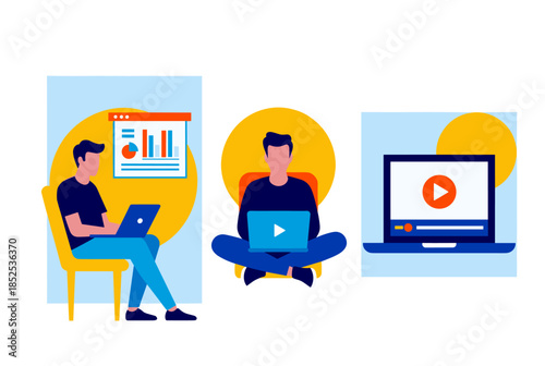 People Engaging with Digital Content for Learning and Data Analysis