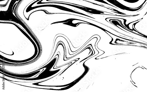 Luxury black & white ART in Eastern style. Natural Pattern. The ancient art of Japanese marbling. Gouache painting- can be used as a trendy background. Vector illustration.