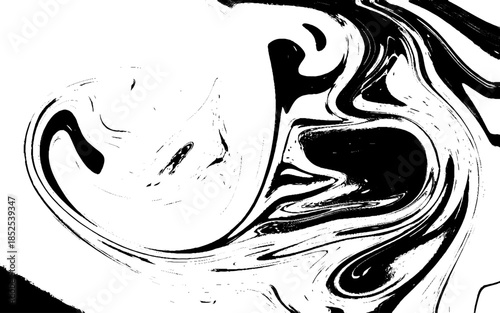 Luxury black & white ART in Eastern style. Natural Pattern. The ancient art of Japanese marbling. Gouache painting- can be used as a trendy background. Vector illustration.