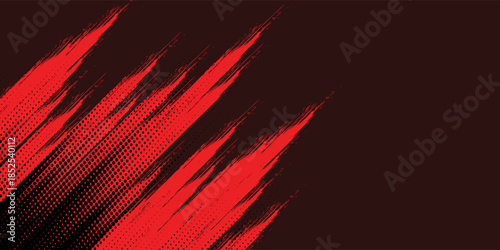 black red dragon decal brush fire volcano lava sakura Asia Japan anime style illustration sporty background banner style illustration. modern