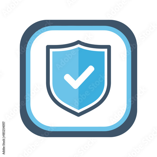 Robust shield with an approving checkmark icon symbolizing verified digital protection and reliable internet safety assurance for comprehensive online security solutions and data privacy