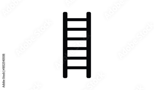 A simple black and white line drawing depicts a vertical ladder with five rungs suggesting access or elevation high quality professional