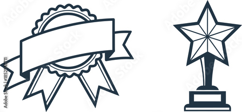 Award symbols silhouette isolated on transparent background