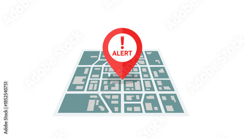 Alert location marked on city map with red pin indicator