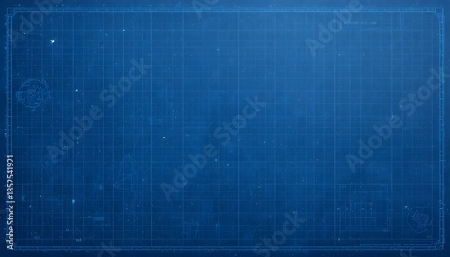 Blueprint digital background featuring grid lines and vector elements, ideal for technical and architectural designs