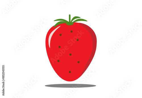red berry, strawberry, icon, isolate on a white background,
