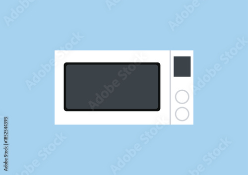Smart microwave for innovative smart appliance, automation technology in a connected home environment, vector flat Illustration