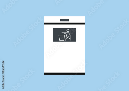 Smart trash for innovative smart appliance, automation technology in a connected home environment, vector flat Illustration