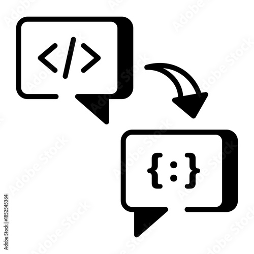 A line style icon showing code comment