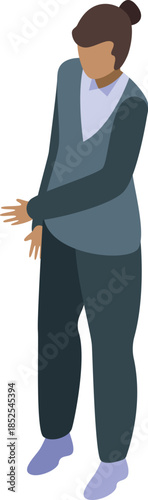 Recruiter showing offer, hiring and recruiting isometric icon isolated on white background