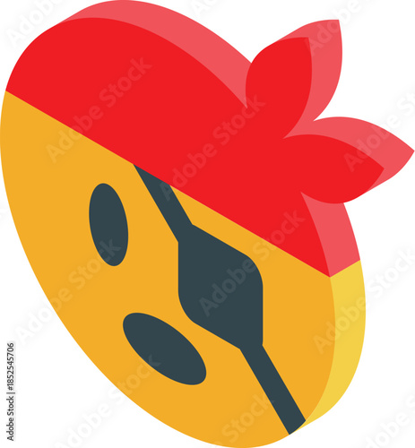 Yellow pirate emoji wearing a red bandana and eye patch