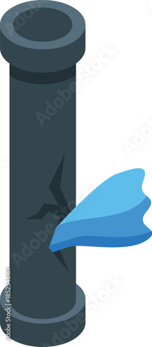 Water leaking from a broken pipe, highlighting plumbing damage and the need for repair