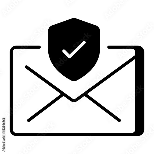 An outline style icon depicting secure mail