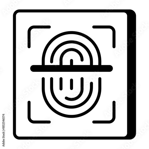 A line style icon showing biometric verification