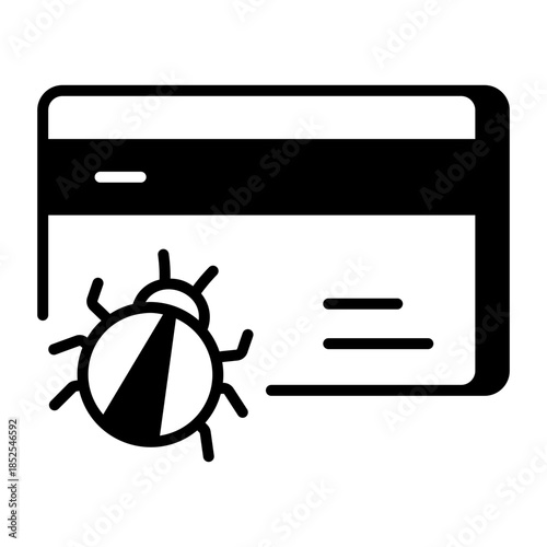 An outline style icon depicting card bug