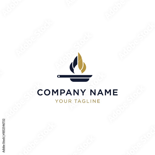 elegant culinary logo featuring  utensils for restaurant branding.
