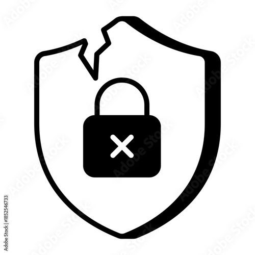 An outline style icon depicting breach security