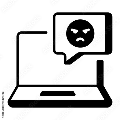 A line style icon showing cyber bullying