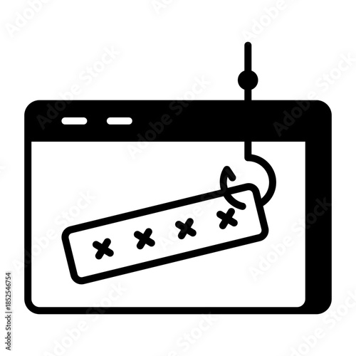 A line style icon showing password phishing