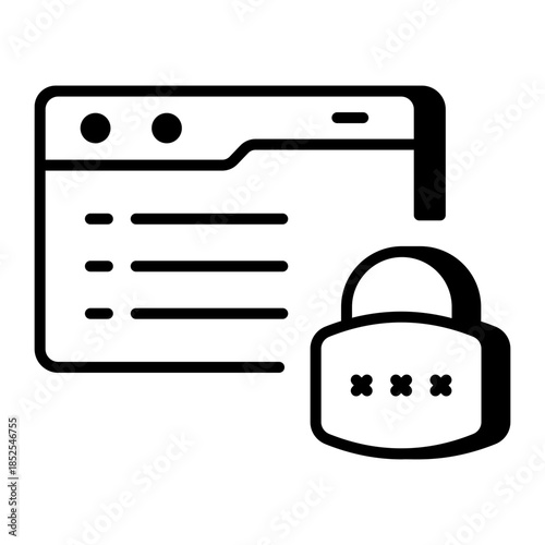 An outline style icon depicting password manager
