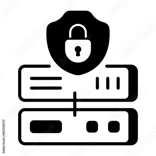 An outline style icon depicting secure server