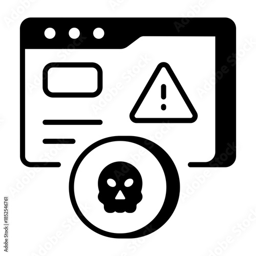 An outline style icon depicting web hacking