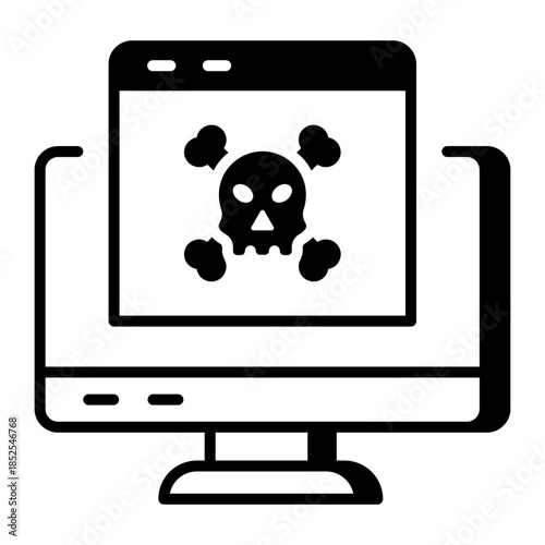 A line style icon showing web security