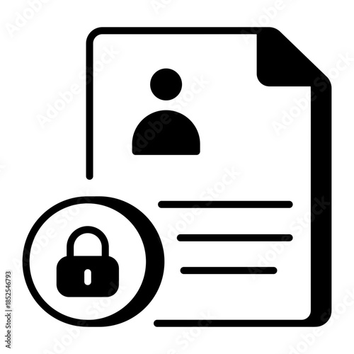 An outline style icon depicting secure file