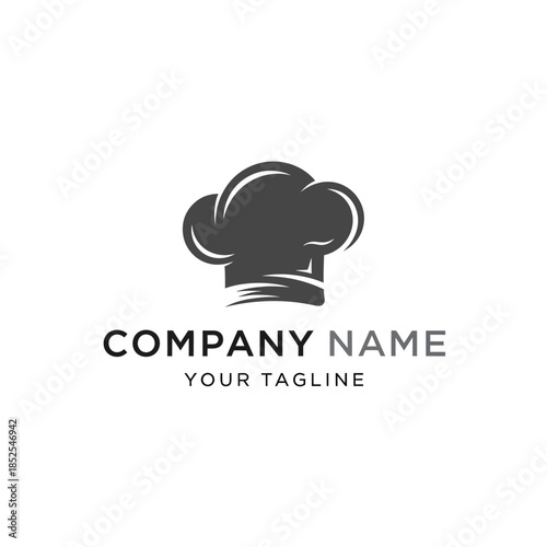 elegant culinary logo featuring chefs hat and utensils for restaurant branding.