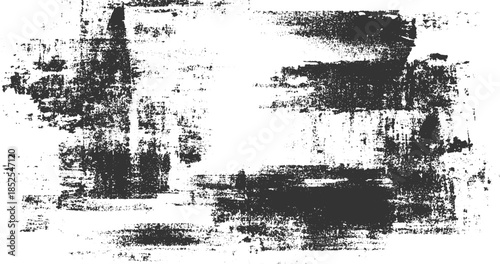 Black and white abstract textured background with rough brush strokes and speckles grunge