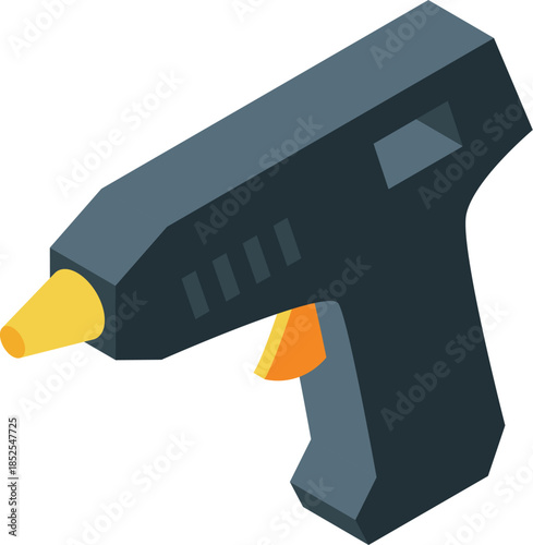 Hot melt glue gun with orange trigger, ideal for diy, crafting, and quick repairs