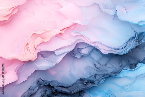 Soft Pastel Color Swirls with Smooth Flowing Layers in Pink and Blue Tones