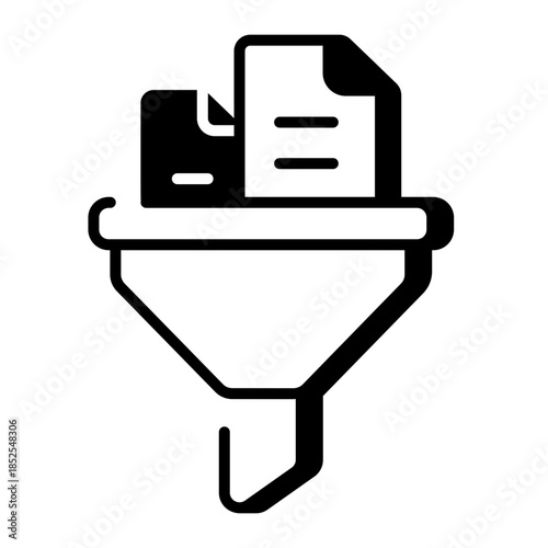 An outline style icon depicting data extraction