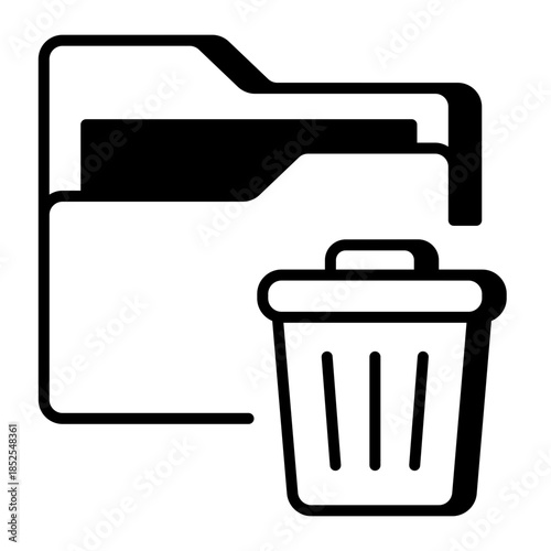 A linear style icon representing delete data