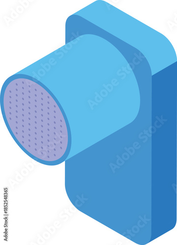 Hot air is blowing from a modern hair dryer, perfect for hair care and styling