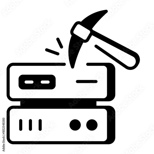 A linear style icon representing data mining