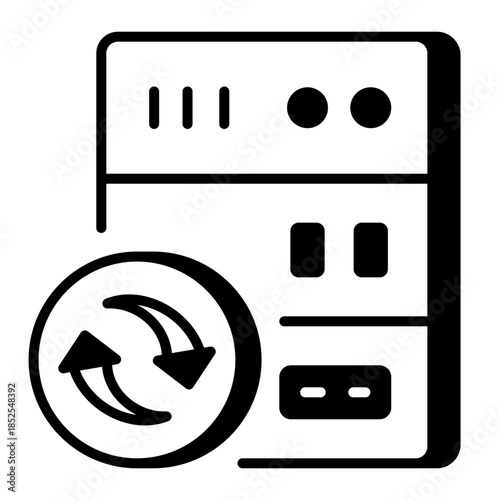 An outline style icon depicting data recovery