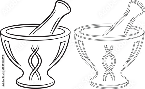 Industrial valve designs, black silhouette and line art on white background