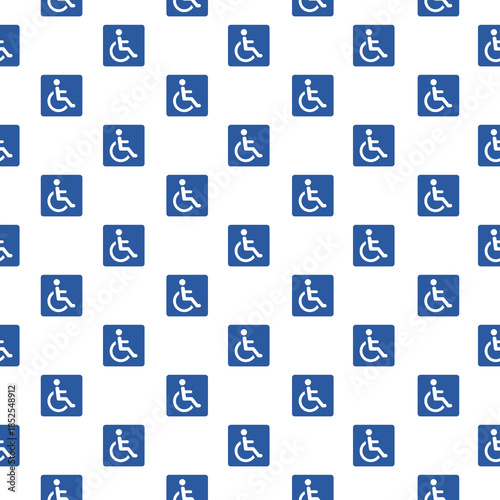Disabled wheelchair seamless pattern isolated on white background