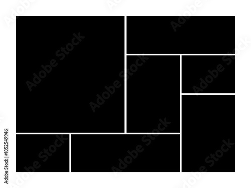 Bento grid layout with geometric tiles and modular UI design panel optimized for trendy web interface templates modern dashboards and creative digital systems