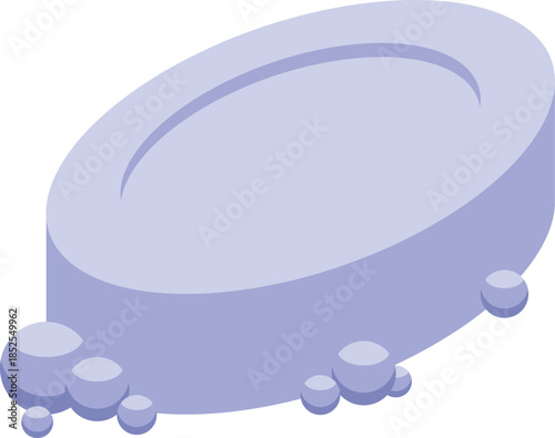 Purple soap with foam bubbles creating hygiene and cleanliness