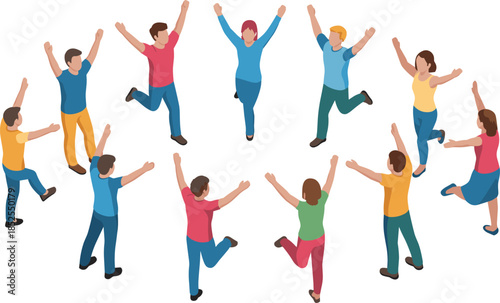 Isometric port logistics illustration with cargo ships and container cranes, maritime shipping transportation and global supply chain concept