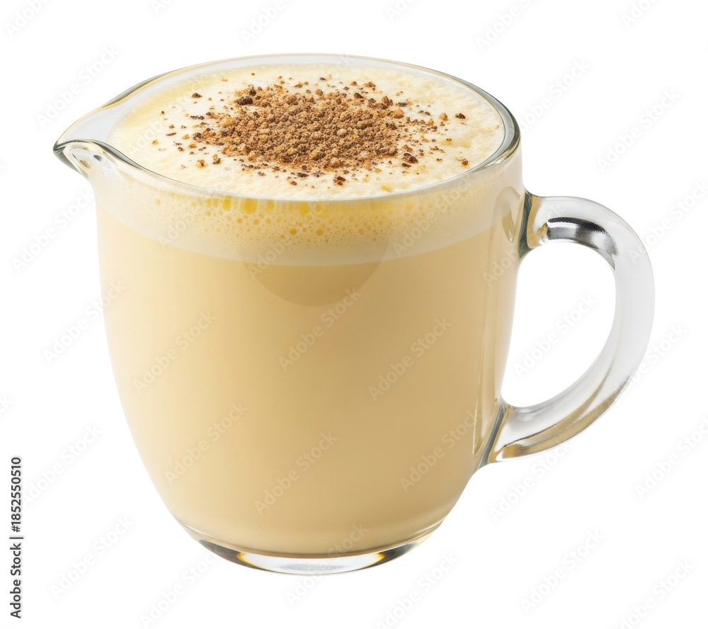 Fototapeta premium Delicious eggnog recipe home kitchen beverage cozy atmosphere isolated on transparent background