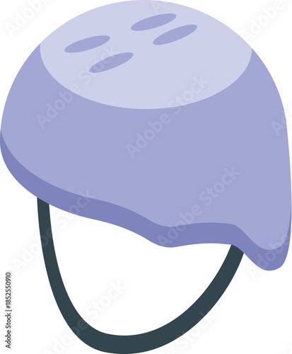 Purple climbing helmet guaranteeing head protection during challenging ascents and adventurous climbs