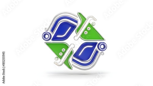 Recycling Symbol Logo Green Blue Arrow Cycle